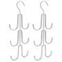 QWORK Rangement Suspendu pour Sacs et Écharpes avec 6 Crochets - Argent
