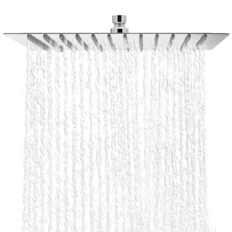 Tête de Douche Inox QWORK 30CM - Économiseur d'Eau Anti-Calcaire