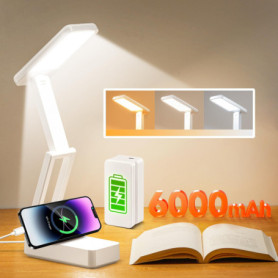 Lampe de Bureau Sans Fil One Fire - LED Rechargeable Pliable avec Minuterie