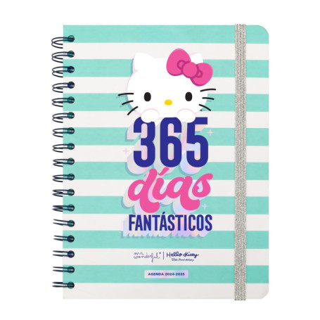 Agenda Scolaire 2024/25 Hello Kitty - Mr. Wonderful avec Autocollants