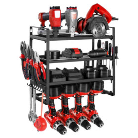 Organiseur mural VEVOR pour outils électriques - 4 niveaux de rangement