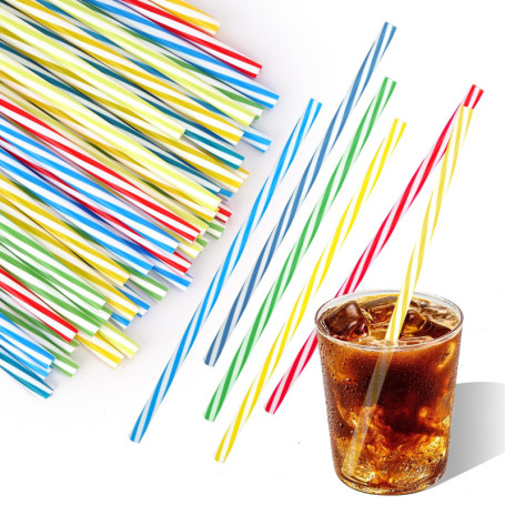 Behiruch 60 Pailles Réutilisables en Plastique Colorées pour Boissons