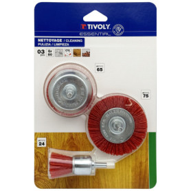Lot de 3 Brosses Décapage Léger pour Bois, Métal et PVC - Tivoly