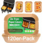 Lot de 120 Feuilles de Papier Sulfurisé pour Friteuse à Air - 21x14 cm