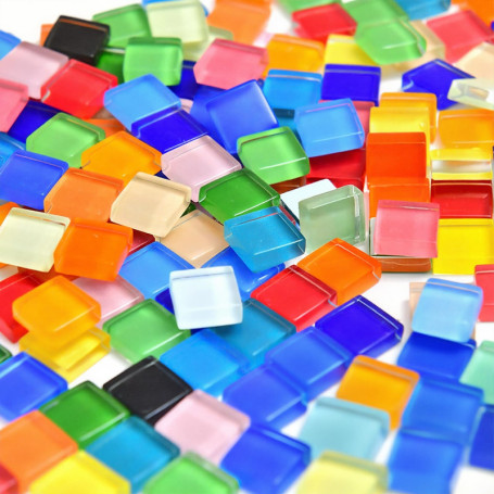 Lot de 1200 Carreaux de Mosaïque en Verre Multicolores pour Bricolage