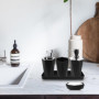 Ensemble de 5 accessoires de salle de bain en plastique noir - WIYETY