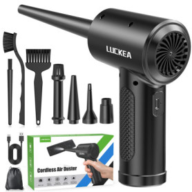 Souffleur d'Air Électrique LUCKEA - Mini Souffleur 3 Vitesses avec Batterie 6000 mAh et LED