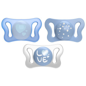 Sucette Chicco PhysioForma Micrò pour Nouveau-né - 2 Pièces, Ergonomique et Légère, 0-2 Mois, Bleu