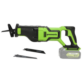 Scie Sabre Sans Fil Greenworks GD24RS - Moteur Sans Balais, 2700spm