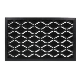 Paillasson en Caoutchouc Antidérapant Relaxdays - 45 x 75 cm, Noir