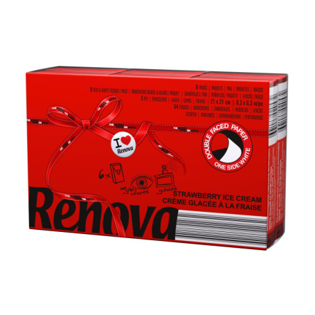 Mouchoirs de poche parfumés Red Label - Lot de 6 Renova