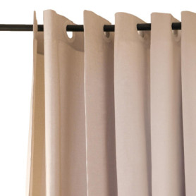 Rideau de Douche Beige Aspect Lin Jean & Len - 180 x 200 cm, Hydrofuge et Lavable