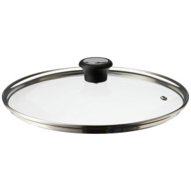 Couvercle en Verre Tefal 28 cm avec Anneau en Acier Inoxydable