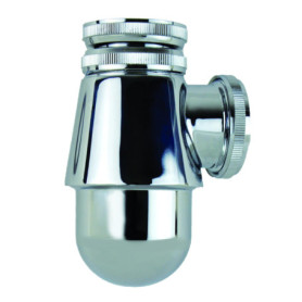 Siphon de lavabo à culot court Ø32 en laiton chromé - Wirquin