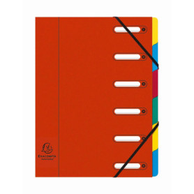 Trieur Harmonika Exacompta - Carton de 8 avec élastiques et fenêtres - Rouge A4