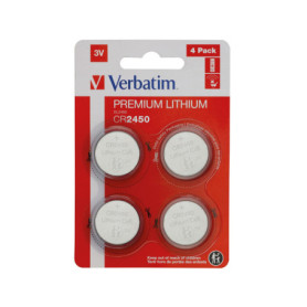 Piles Boutons Lithium CR2450 Verbatim - Lot de 4 pour Horloges et Télécommandes