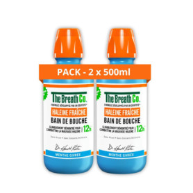 Bain de Bouche The Breath Co. Menthe Givrée - Lot de 2 x 500ml pour Haleine Fraîche