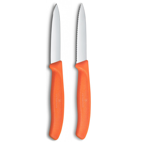 Couteau à Légumes Victorinox Swiss Classic - Tranchant et Pratique, Couleur Orange