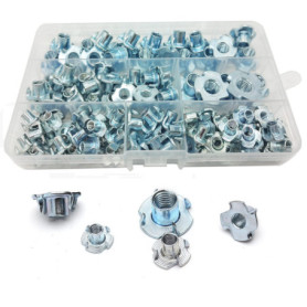 Lot de 115 écrous en T à 4 dents pour fixation bois - WeqeYent