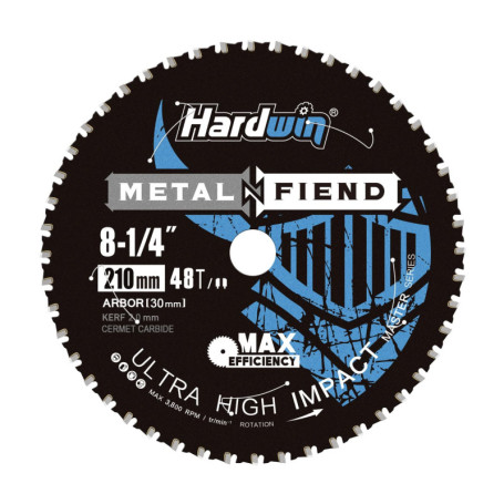 Lame de Scie à Métaux HARDWIN 210mm - 48 Dents pour Acier et Aluminium