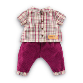 Ensemble Chemise à Carreaux et Pantalon Petit Explorateur pour Poupon 30 cm