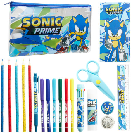 Trousse Scolaire Sonic The Hedgehog avec Papeterie pour Enfants