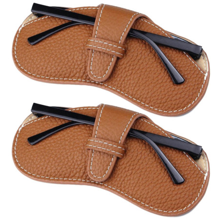 FIBOUND Étui à Lunettes en Cuir avec Chiffon – Pochette de Voyage Souple