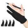 Lot de 4 Gants de Dessin Élastiques pour Tablette Graphique - Noir