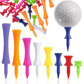 Lot de 120 Tees de Golf Réutilisables en Plastique - Tailles Mixtes pour Entraînement