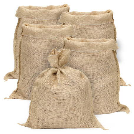 Lot de 5 Sacs en Toile de Jute Naturelle - Rangement Pratique et Écologique