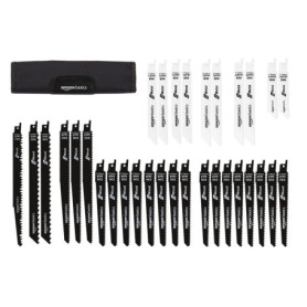 Amazon Basics - Lot de 32 Lames de Scie Alternative avec Sac de Rangement