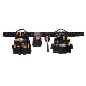 Ceinture Porte-Outils VEVOR avec 18 Poches Ajustable pour Bricolage et Construction