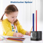Taille Crayon Électrique Noir avec Réservoir pour Enfants - Double Alimentation USB et Piles