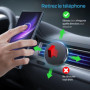 Support Téléphone Magnétique pour Voiture PORTENTUM - Fixation Grille d'Aération 360°