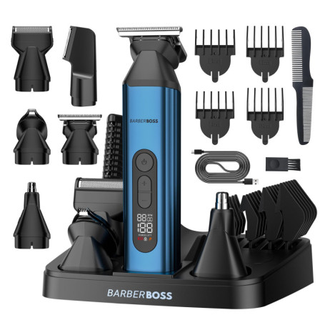 Tondeuse à Barbe 5-en-1 BarberBoss - Kit de Toilettage Rechargeable