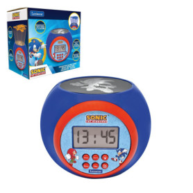 Réveil Projecteur Sonic The Hedgehog avec Veilleuse et Alarme - Bleu