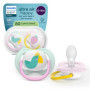 Philips Avent Sucettes Ultra Air en Silicone - Lot de 2 pour Bébés 0-6 Mois