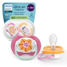 Philips Avent Sucettes Ultra Air - Tétines Orthodontiques en Silicone Écologique pour Bébés