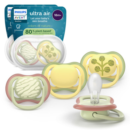 Philips Avent Sucettes Ultra Air - Tétines Orthodontiques en Silicone pour Bébés 18 Mois+