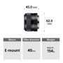 Objectif Sony E 35 mm F1.8 OSS pour Monture E APS-C