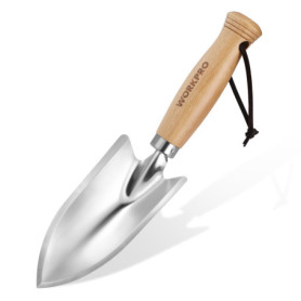 Truelle de Jardin WORKPRO 28 cm en Acier Inox avec Manche en Bois