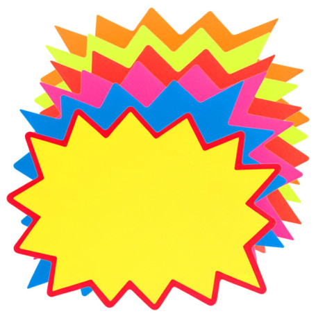 Lot de 300 Étiquettes de Prix Fluorescentes en Étoile - 6 Couleurs