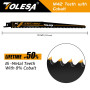 TOLESA Lames De Scie Sbre Pour Bois 225mm 6TPI Clouté Pour Fenêtre, Porte, Démolition Et Construction Coupe De Scie Sbre Pour Bo