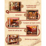 ROKR Dream Coffee Factory EAB02 Maison de Poupée Miniature DIY avec Boîte à Musique pour Adultes, Modèle Mécanique avec Pièces M