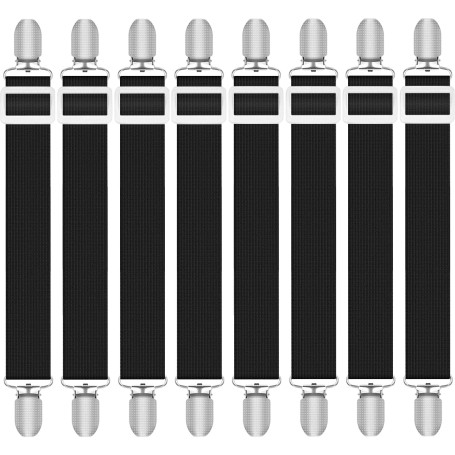 Quelcc 8Pcs Tendeur Drap Housse, Attache Drap Housse(30cm à 130cm) Sangle Matelas, Elastique Drap Housse pour Draps, Matelas, Pl