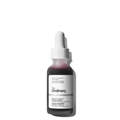 The Ordinary Solution de Peeling AHA 30% + BHA 2%, Peeling exfoliant avancé pour une peau plus éclatante, 30 ml