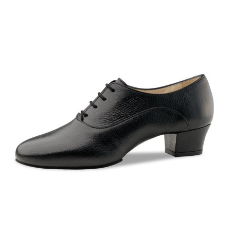 Werner Kern Runa Chaussures d'entraînement pour femme en cuir noir - Talon bloc de 3,5 cm - Semelle divisée - Fabriquées en Ital