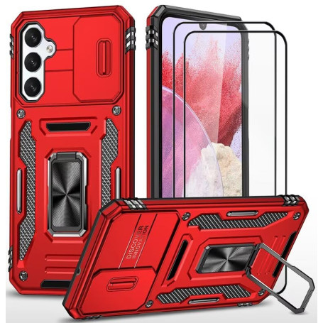 CLYDITE Coque pour Samsung Galaxy A05S étui avec 2 Verre Trempé Support magnétique Armure Robuste Antichoc Silicone avec Couverc