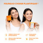 PLANTIFIQUE Disques Nettoyants au Curcuma et Acide Kojique avec Céramides, Niacinamide et Vitamine C - 60 Disques Exfoliants Vis