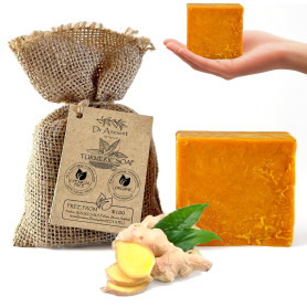 Dr.Ancient Savon au curcuma biologique, naturel, végétalien, traditionnel, fait à la main, antique - Éclaircissant pour la peau 